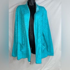 D&Co women’s Jackets baby blue with zipper Size X-Large not new Normal Wear.